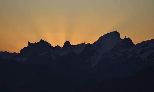 Západ slunce na hoře Titlis