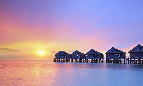 Západ slunce na Maledivách