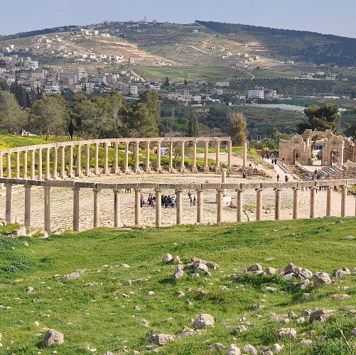 Zhlédnutí souboje gladiátorů v Jerashi