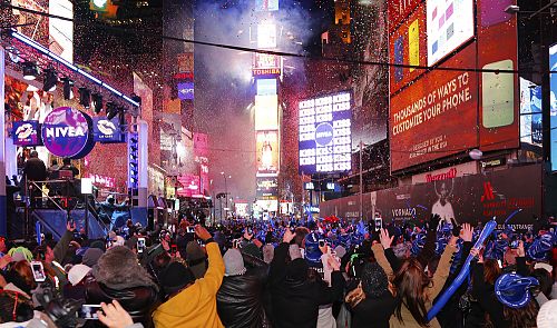 Bujaré silvestrovské oslavy na newyorském Times Square