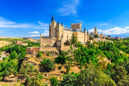 Hrad Alcázar v španělském městě Segovia