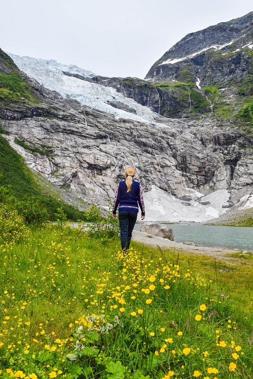Boyabreen ledovec se nachází v národním parku Jostedalsbreen v Norsku