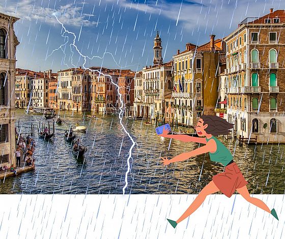 RADANA CESTUJE: Gondolou za bouře v Benátkách