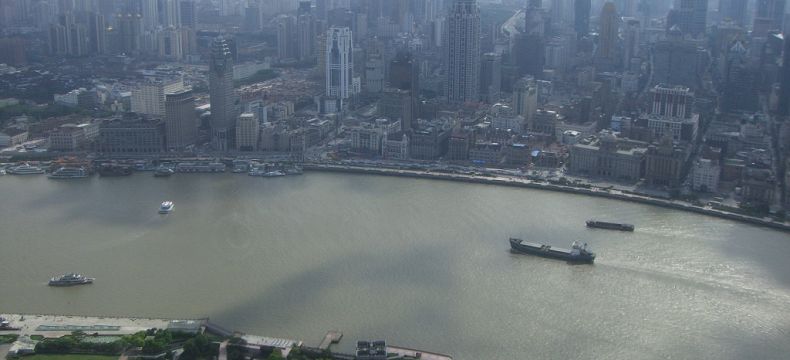 pohled z Perly Orientu na Šanghaj