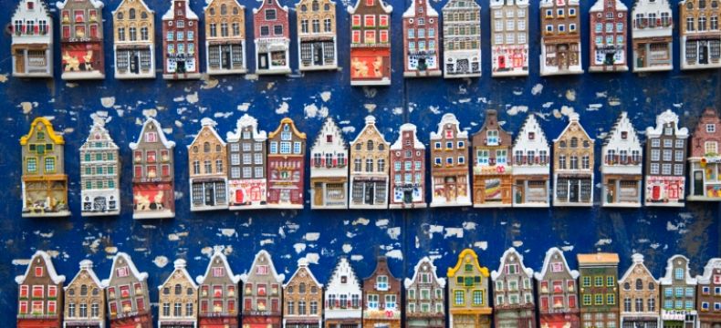 Magnetky na ledničku s motivem typických holandských domů
