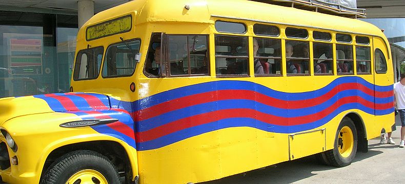 Historický autobus klubu FC Barcelona