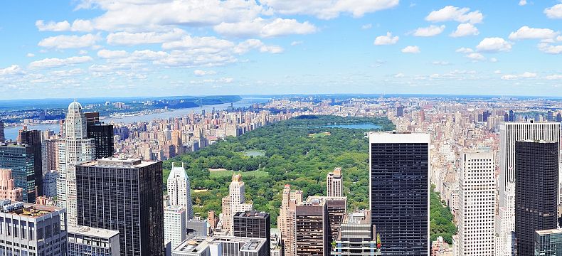 Central Park zabírá rozlehlou část Manhattanu