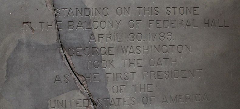 Kámen, na kterém Washington stál při své přísaze