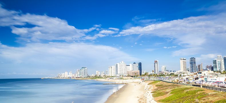 Výhled na pláže v Tel Avivu