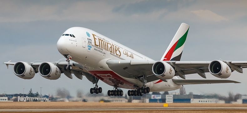 Stylový Airbus A380 společnosti Emirates