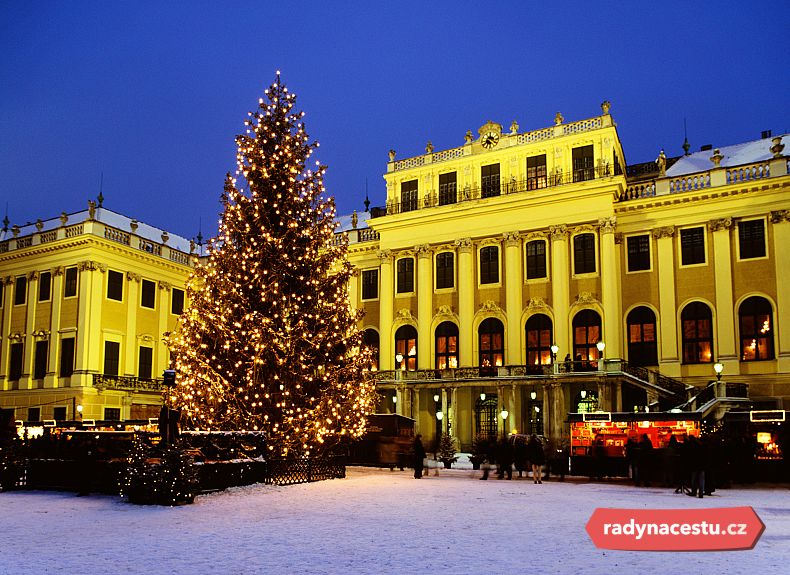 Vánoční strom u zámku Schönbrunn