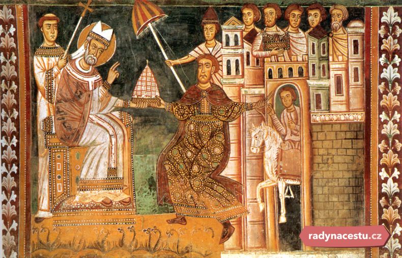 Svatý Silvestr s císařem Konstantinem v Římě