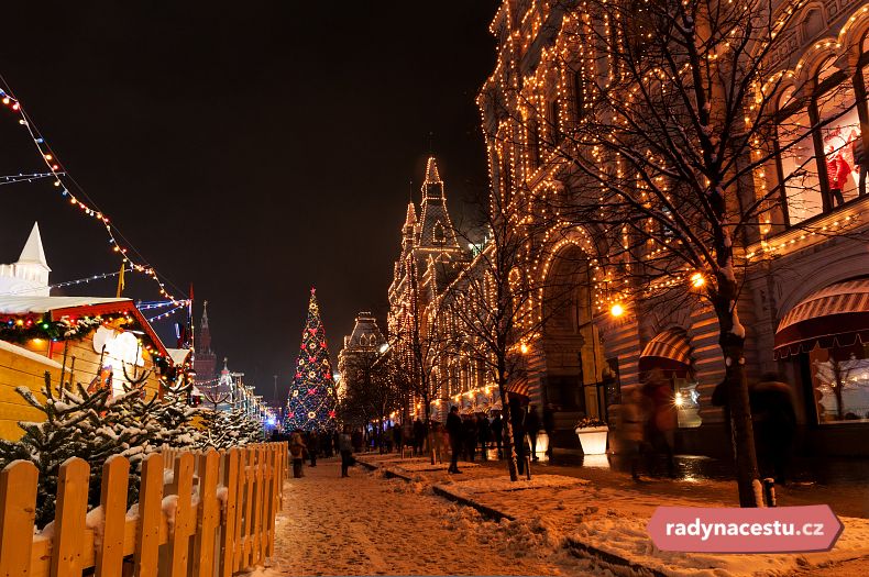 Vyzdobená Moskva na Vánoce