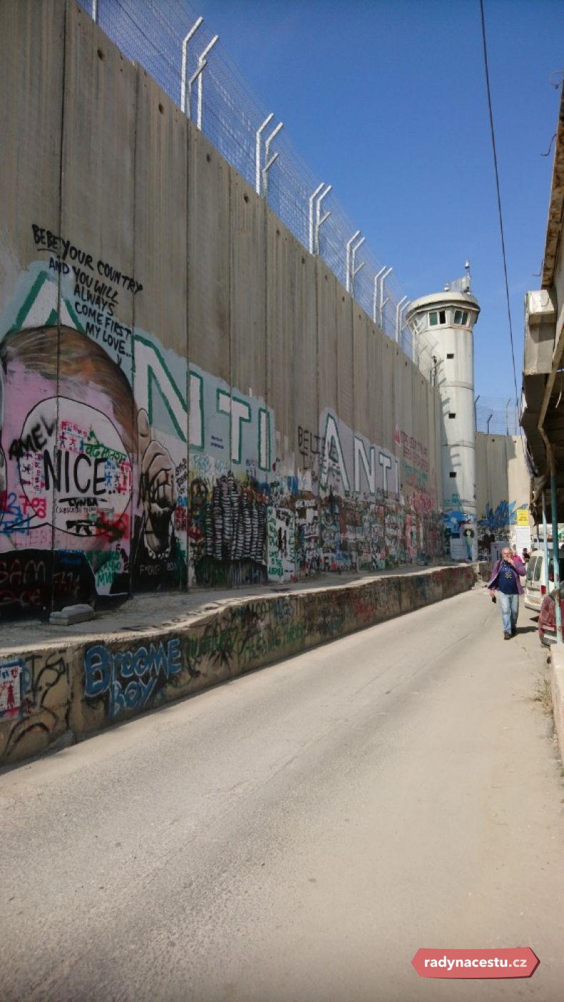 Zeď mezi Palestinou a Izraelem v Betlémě