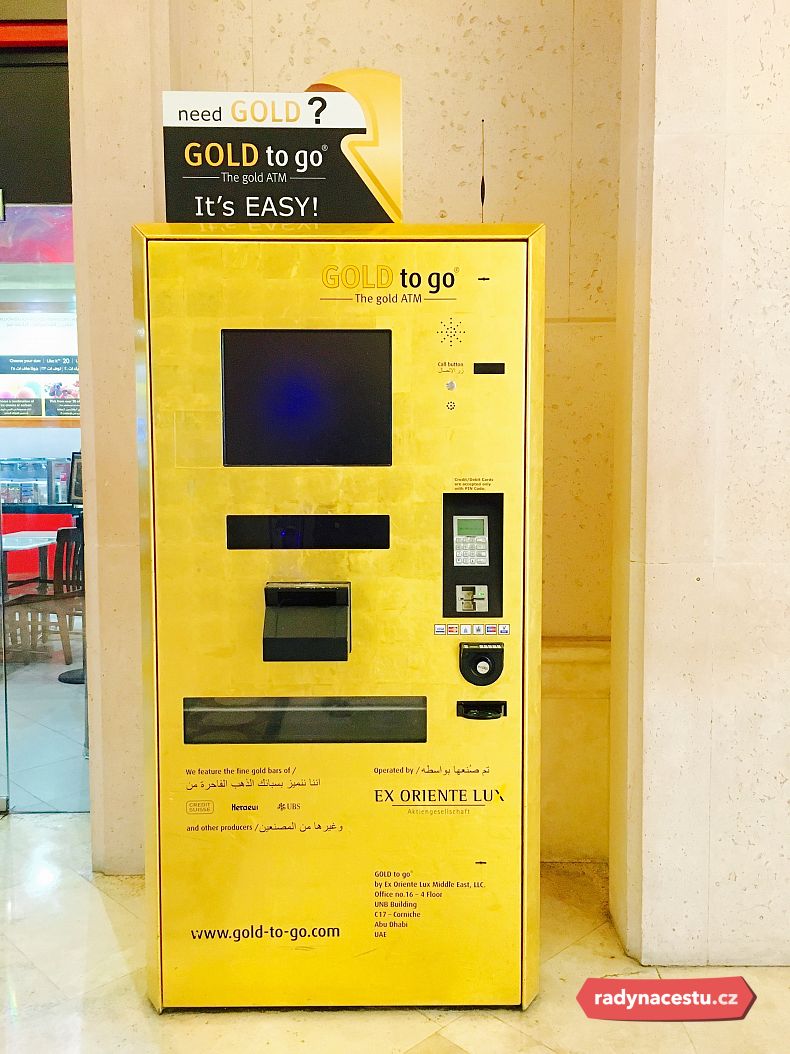 Bankomat na zlato v Dubaji