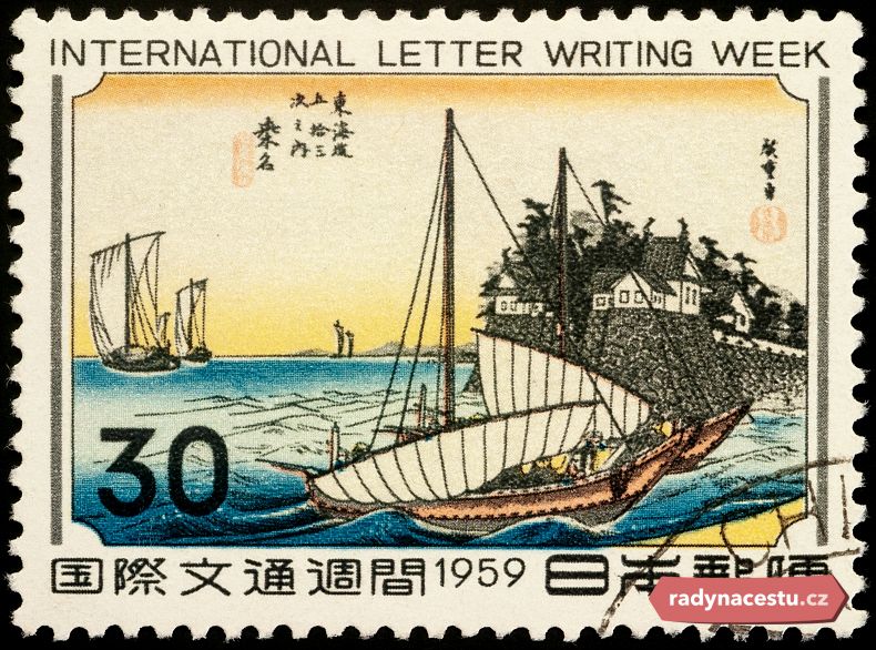 Japonské dřevořezby tradičních japonských malířů dnes zdobí například poštovní známky