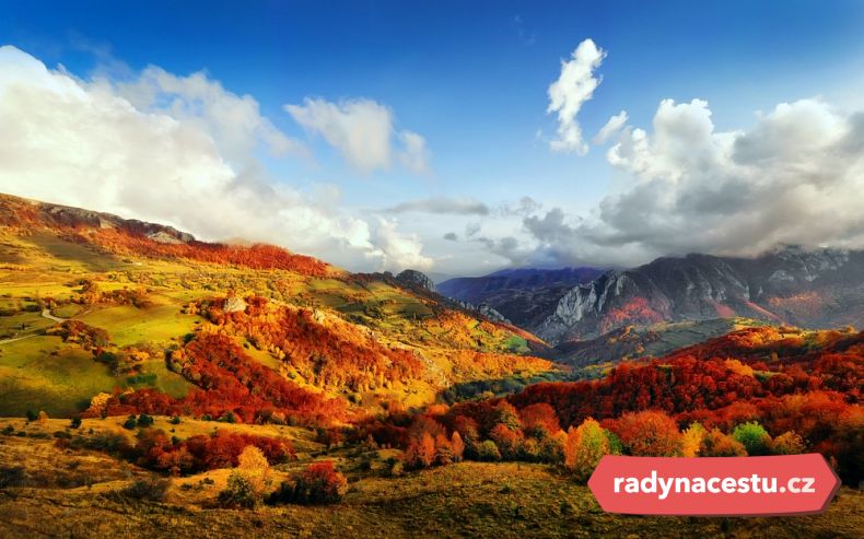 Barevné tóny podzimu v zemi