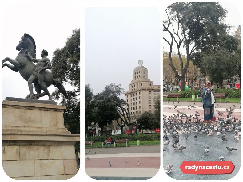 Momentky z náměstí Plaça de Catalunya