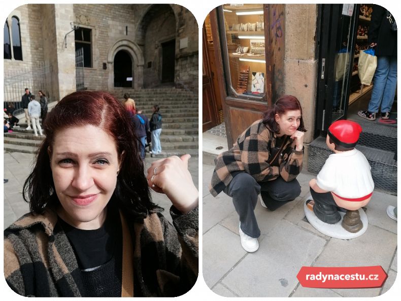 Slavné schody na Plaça del Rei a setkání s Caganerem