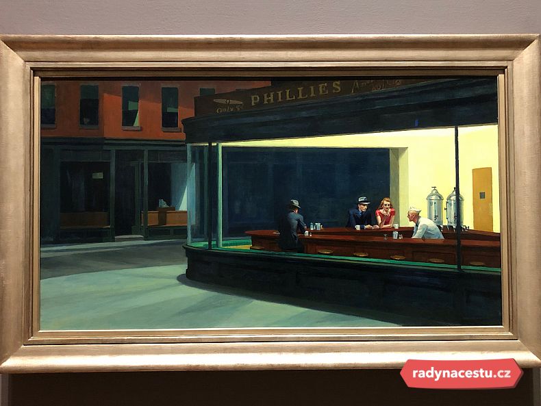 Slavný obraz Noční ptáci od Edwarda Hoopera