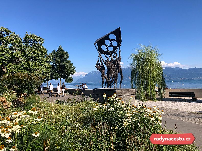 Ženevské jezero ve městě Lausanne