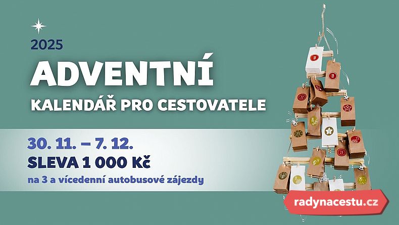 Adventní kalendář - sleva 1 000 Kč na autobusové zájezdy