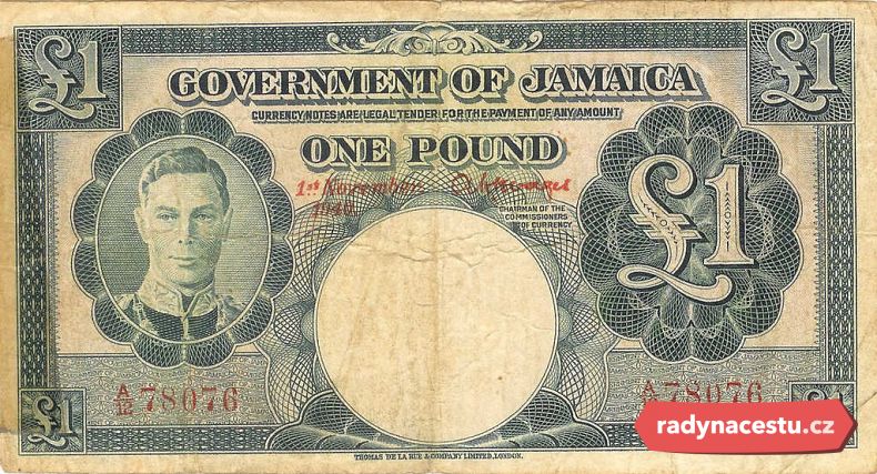 Jamajské peníze, která loď převážela