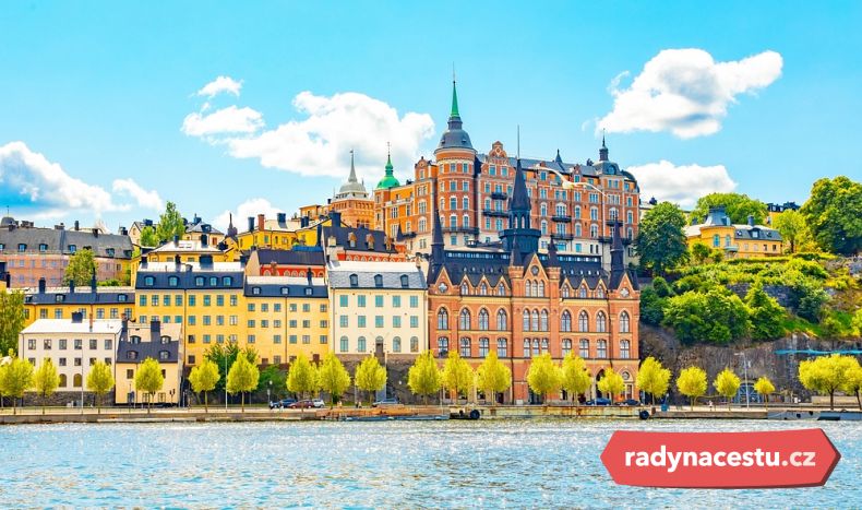 Panorama Stockholmu z oblasti Mariaberget s výhledem na čtvrť Södermalm